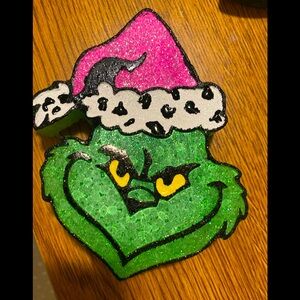 Car freshie hot pink Santa hat, Grinch